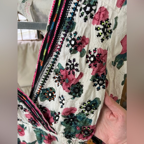 Free people floral open back midi dress with boho details - Picture 4 of 8